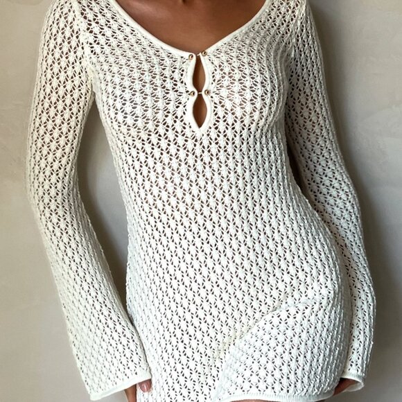 NWT Meshki Kayleigh crochet knit mini dress (Size XS) - Picture 3 of 5